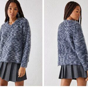 BDG Asher Soft Eyelash Washed Blue Jumper Sweater XS